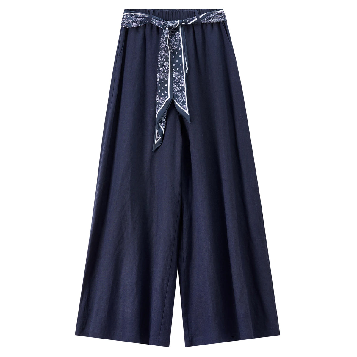 Elastic-Waist Wide-Leg Pants