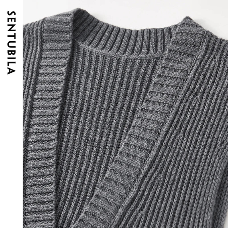 Ribbed Deep-V Sweater Vest