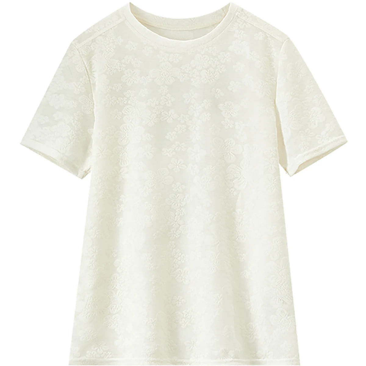 Floral-Textured Short-Sleeve Tee