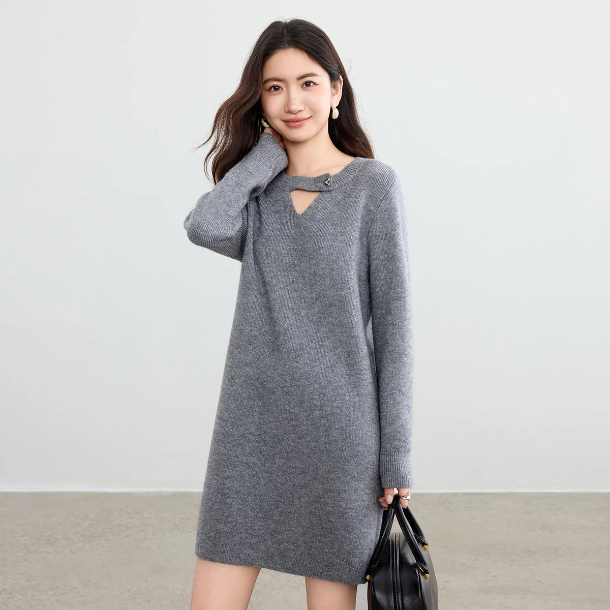 Keyhole-Neck Shift Dress