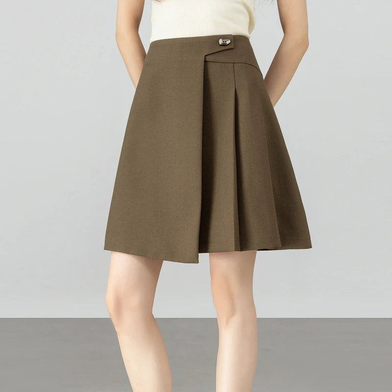 Side-Pleated Mini Skirt