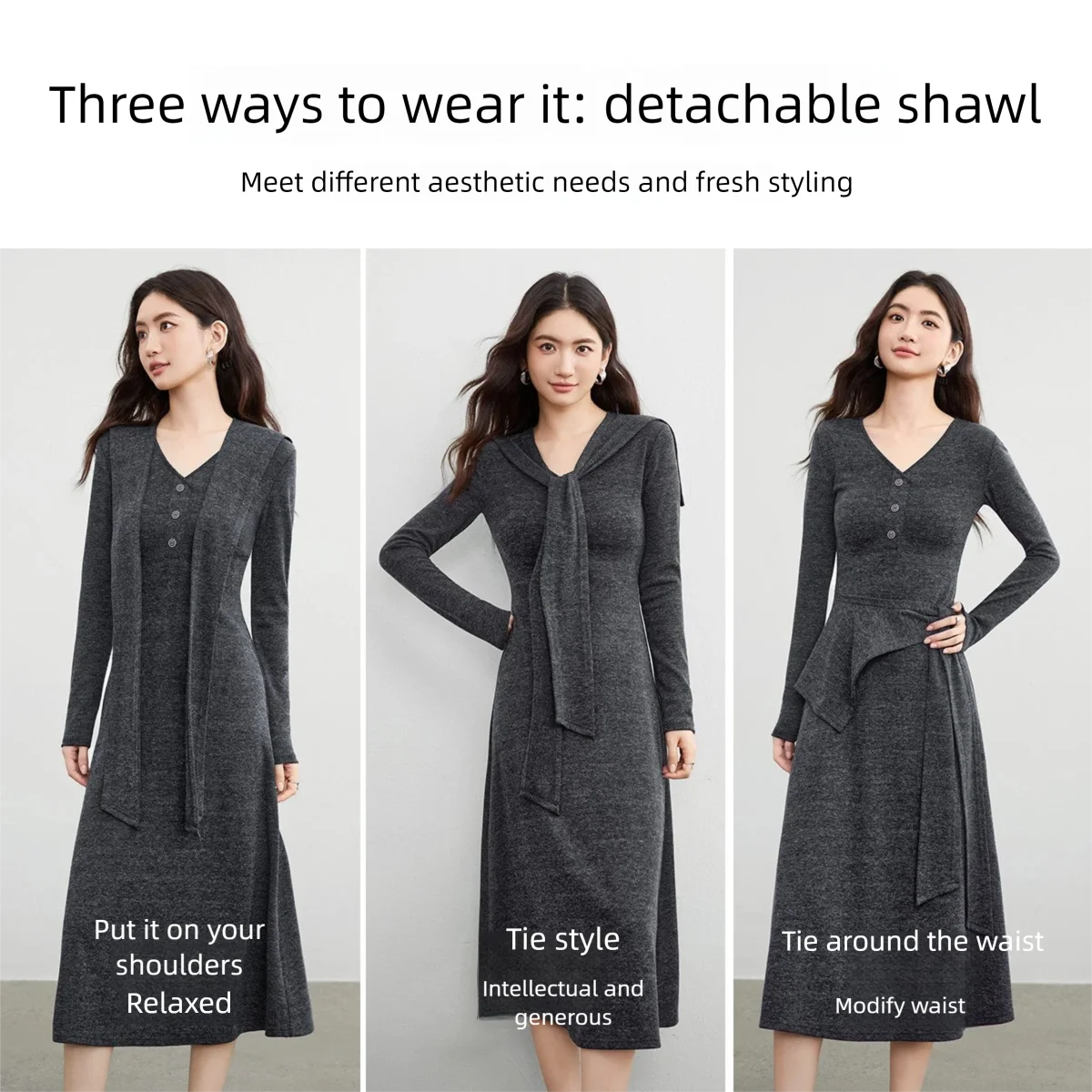 V-Neck A-Line Dress