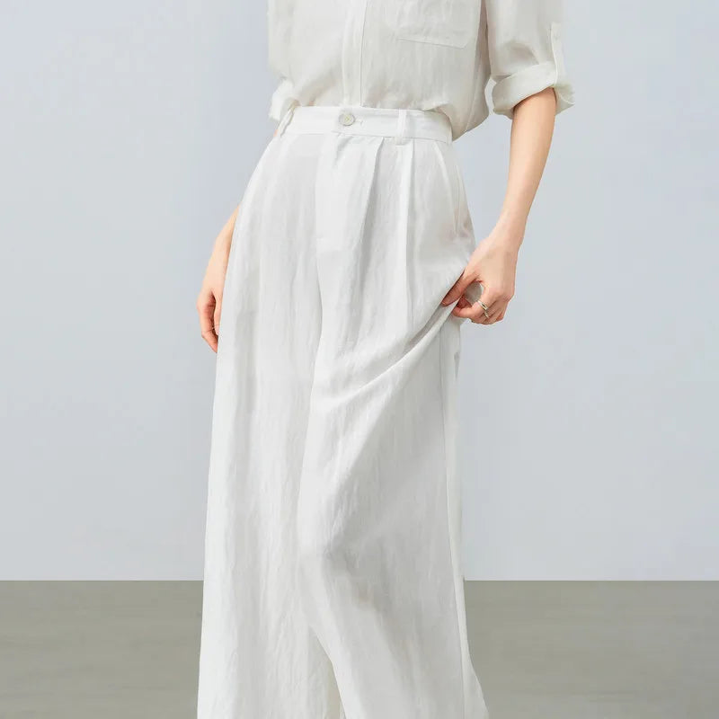 Pleated Wide-Leg Pants