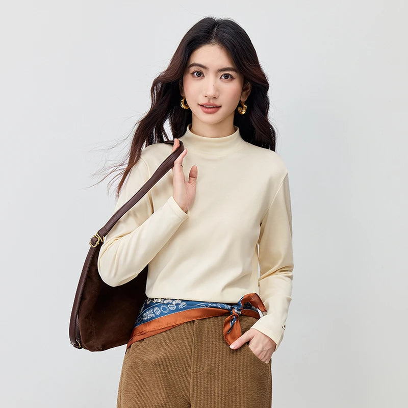 Mock-Neck Long-Sleeve Tee