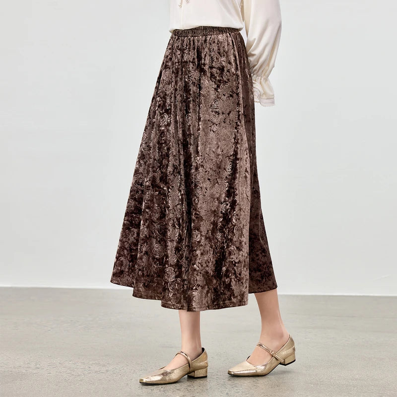 Floral A-Line Midi Skirt