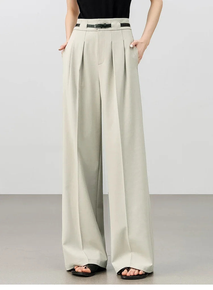 Pleated Wide-Leg Pants