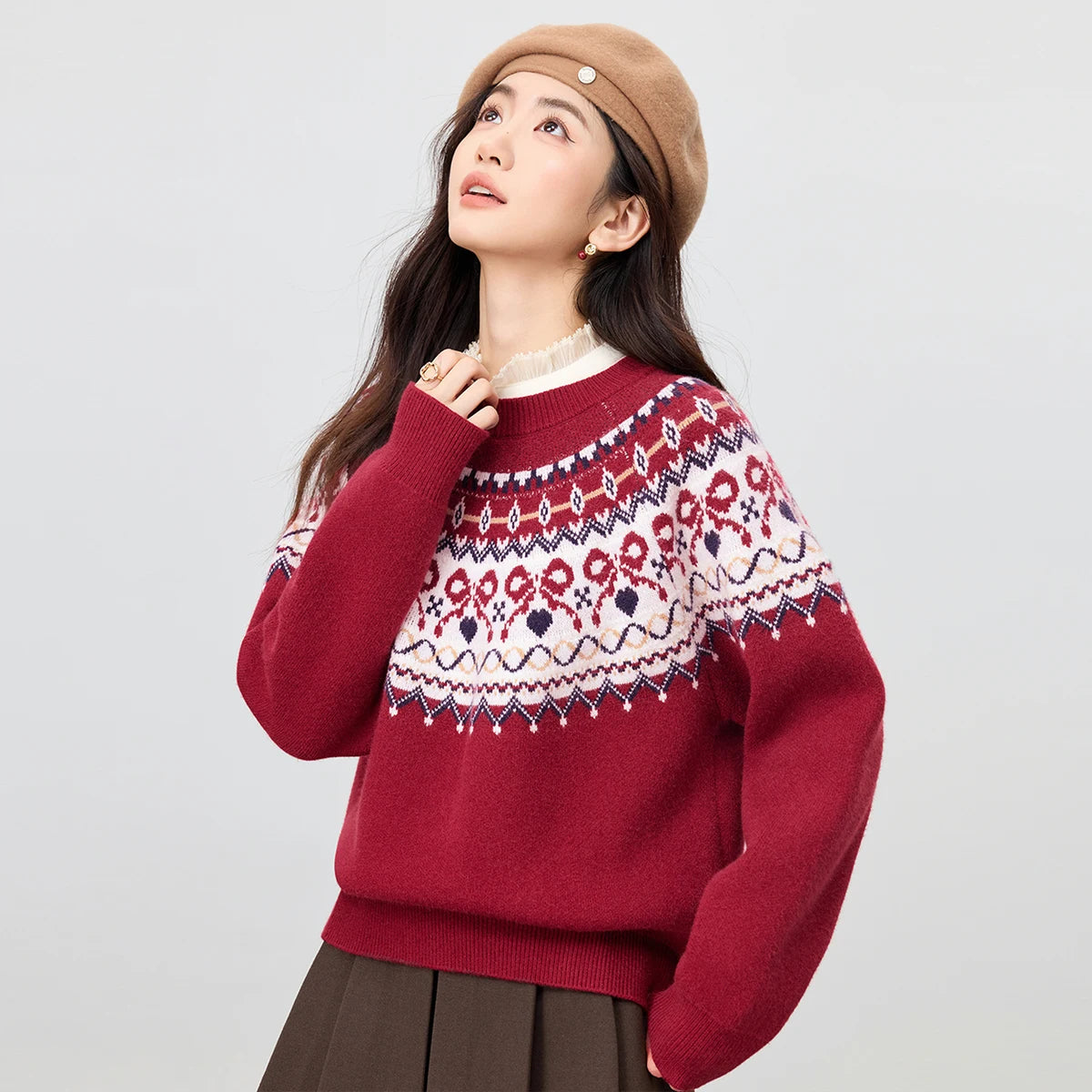 Fair-Isle Crew-Neck Sweater