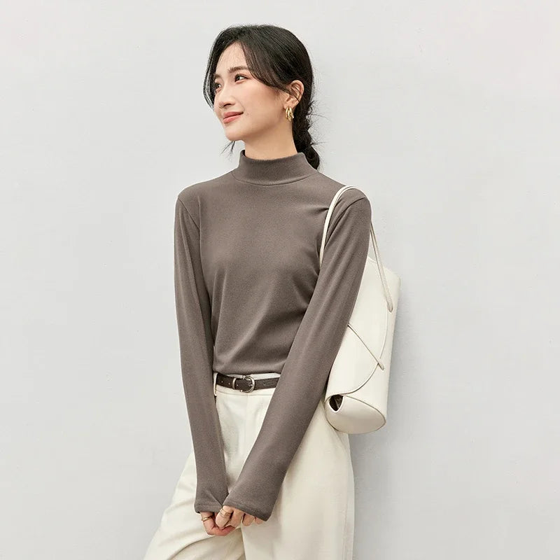Mock-Neck Long-Sleeve Top