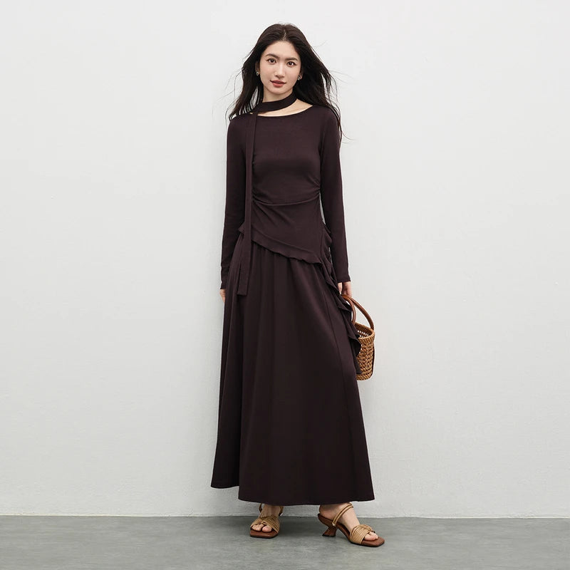 Ruffle-Trim Top and Pleated Skirt Set