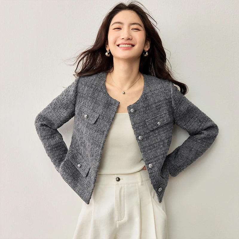 Checked Flap-Pocket Jacket