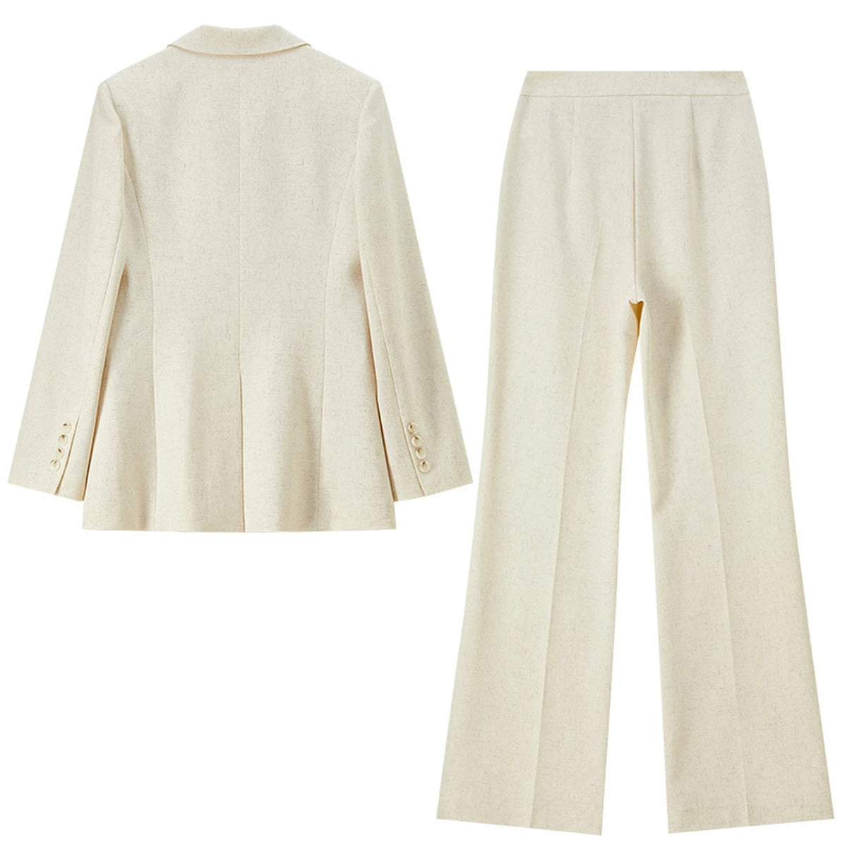 Double-Breasted Blazer and Flared Pants Set