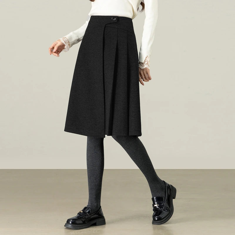 Asymmetric Pleated Skirt