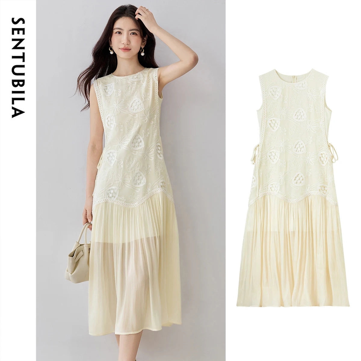 Floral Pleated-Hem Dress