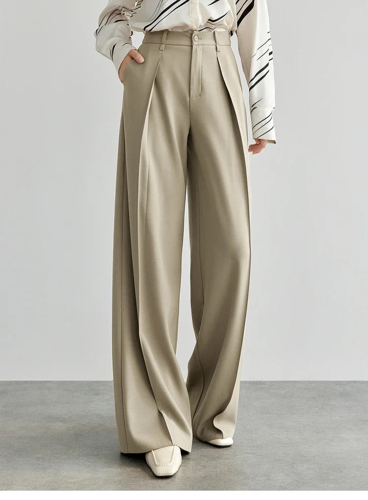 Pleated Wide-Leg Pants
