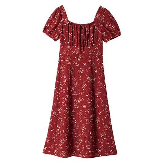 Floral Puff-Sleeve Dress