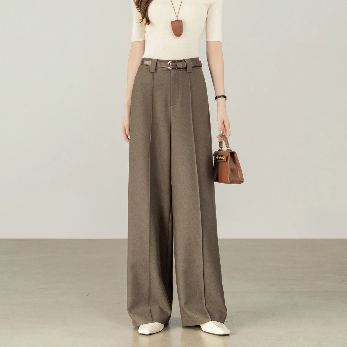Center-Seam Straight-Leg Pants