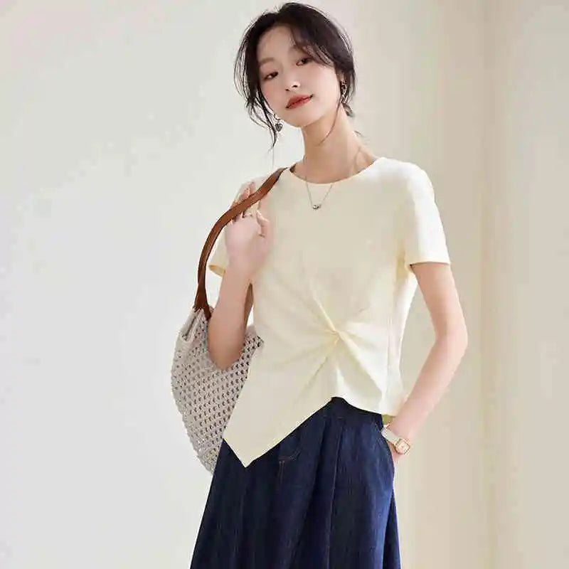 Twist-Front Asymmetric Tee