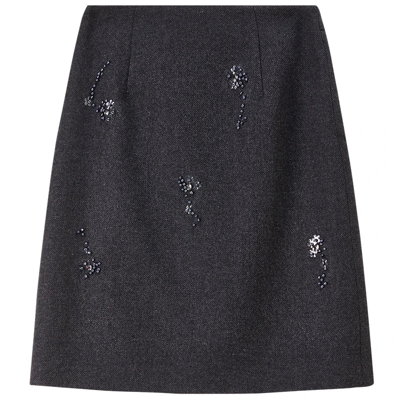 Embellished Straight Skirt