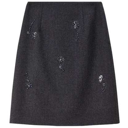 Embellished Straight Skirt