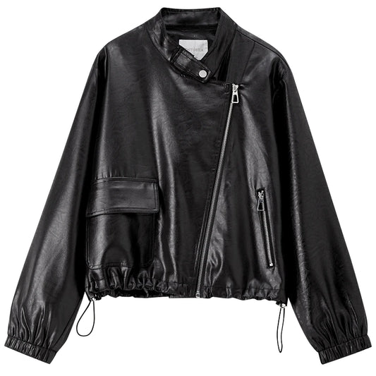 Asymmetric-Zip Moto Jacket