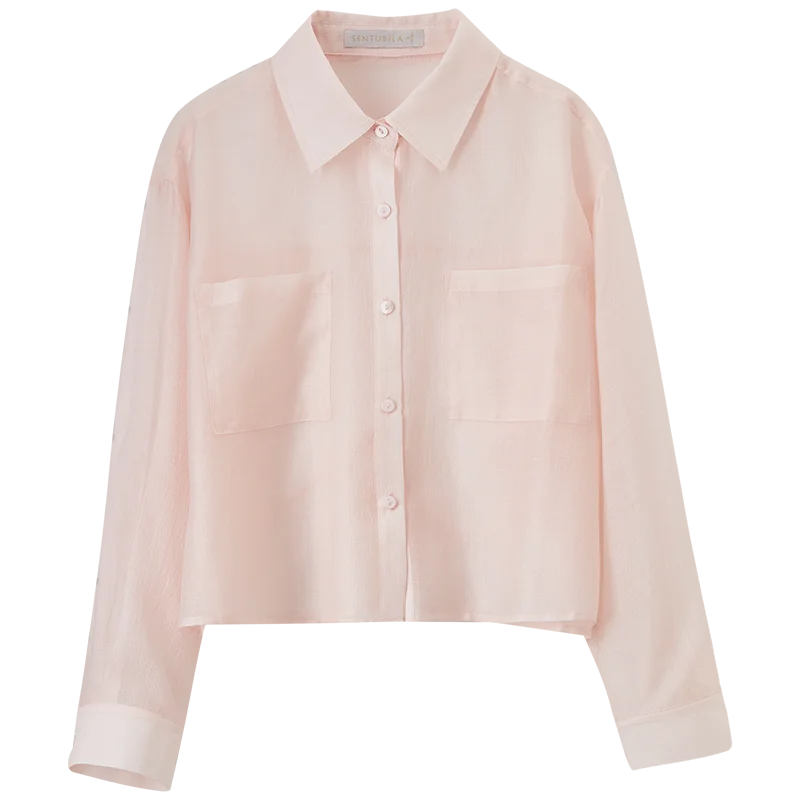 Patch-Pocket Cropped Shirt