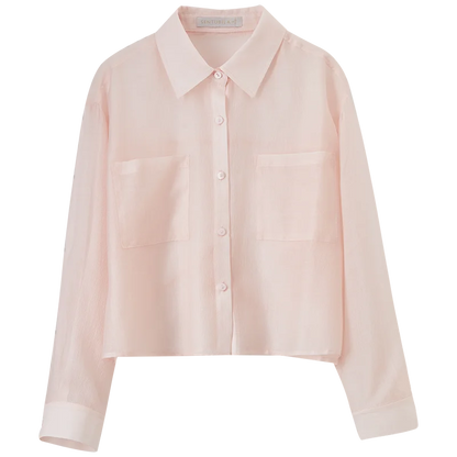 Patch-Pocket Cropped Shirt
