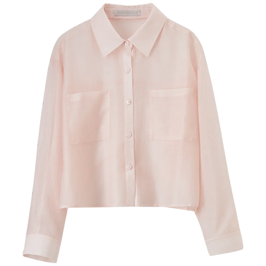 Patch-Pocket Cropped Shirt