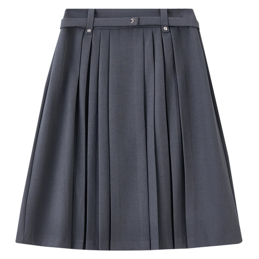 Pleated Knee-Length Skirt