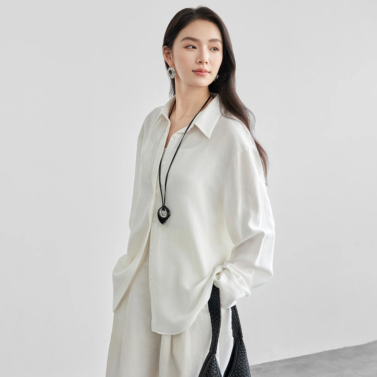 Drop-Shoulder Longline Shirt