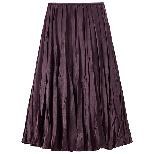 Crinkled A-Line Midi Skirt