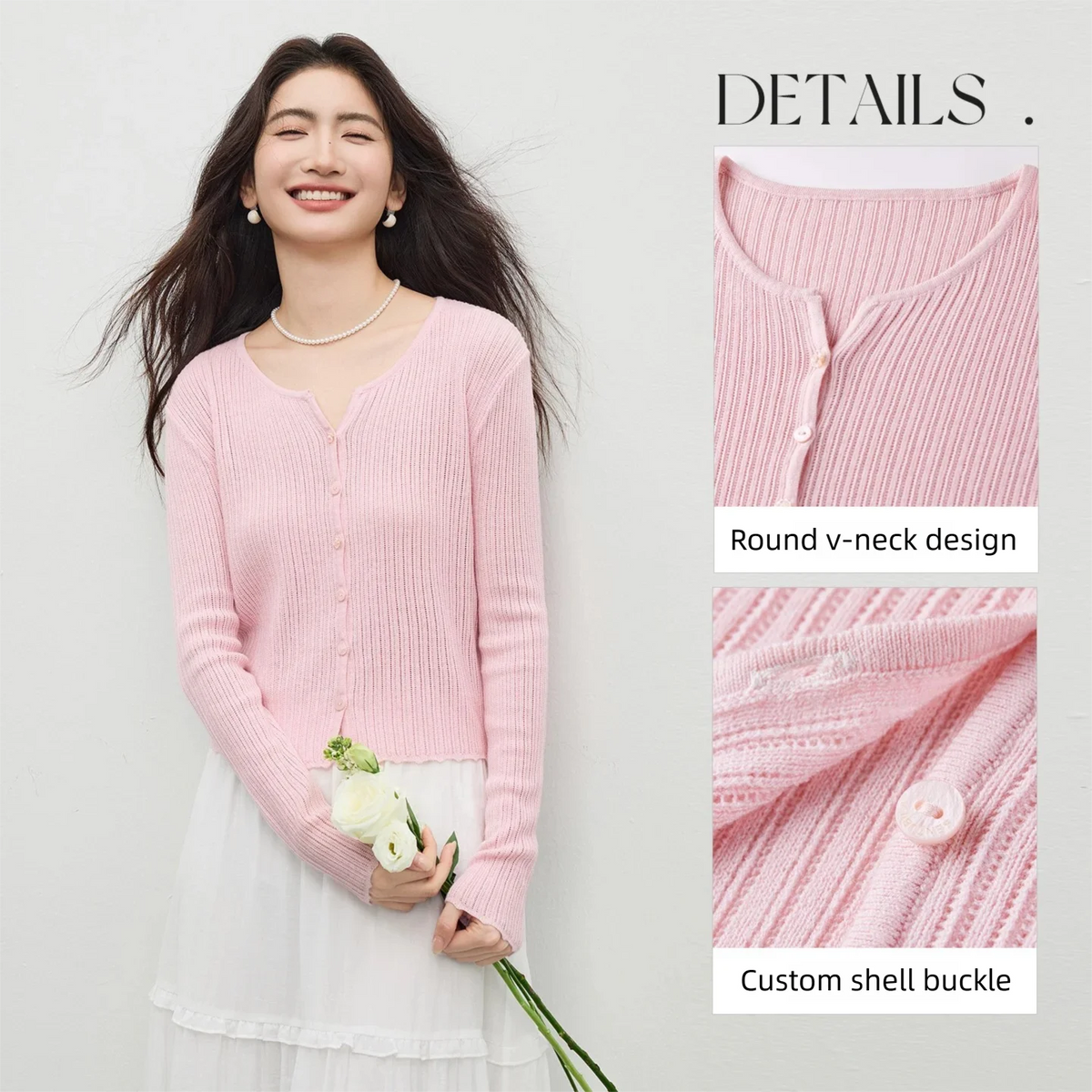 Ribbed V-Neck Cardigan