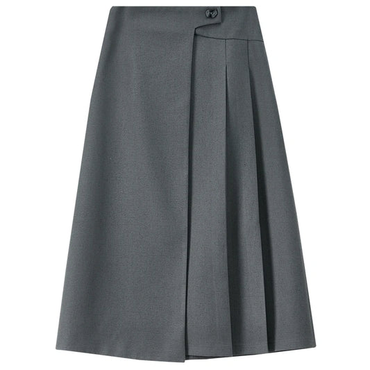 Asymmetric Pleated Midi Skirt
