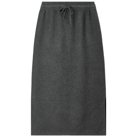Drawstring Side-Slit Skirt