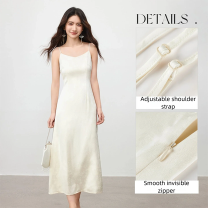 V-Neck Midi Slip Dress