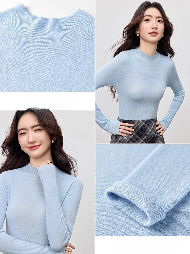 Mock-Neck Long-Sleeve Sweater