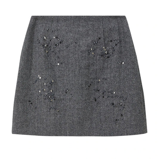 Embellished A-Line Mini Skirt
