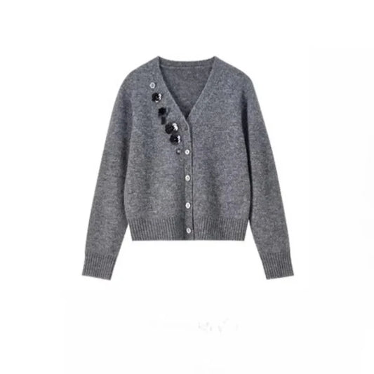 Embellished V-Neck Cardigan