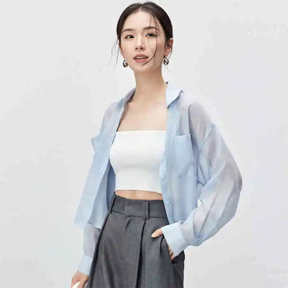 Patch-Pocket Cropped Shirt