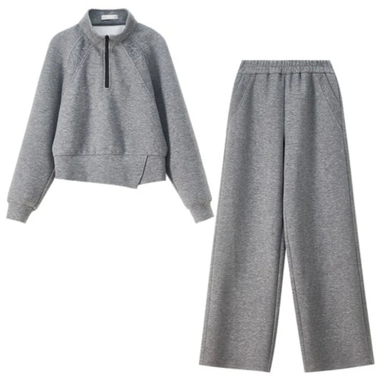 Half-Zip Sweatshirt and Pants Set