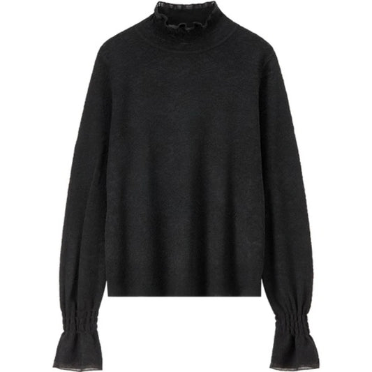 Ruffle-Neck Flared-Cuff Top