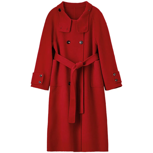 Belted Double-Breasted Coat