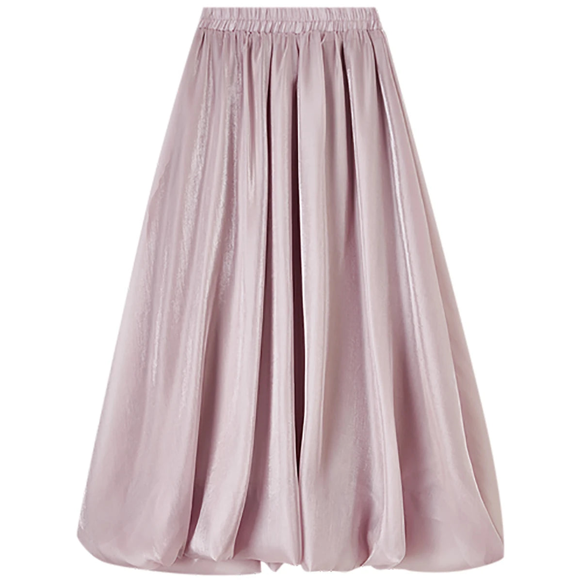 Gathered Bubble-Hem Skirt