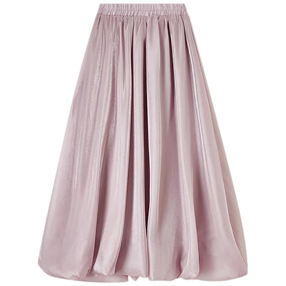 Gathered Bubble-Hem Skirt