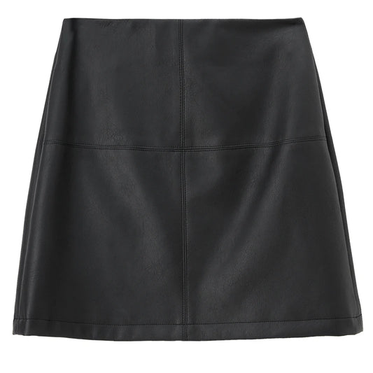 Paneled A-Line Mini Skirt