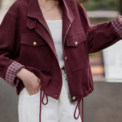 Drawstring-Hem Pocket Jacket