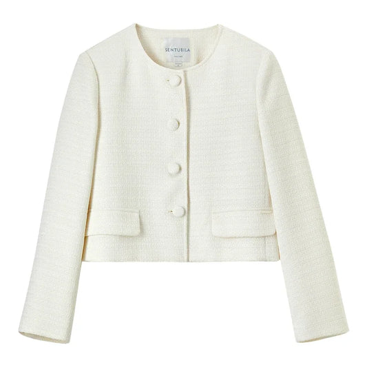Round-Neck Cropped Jacket