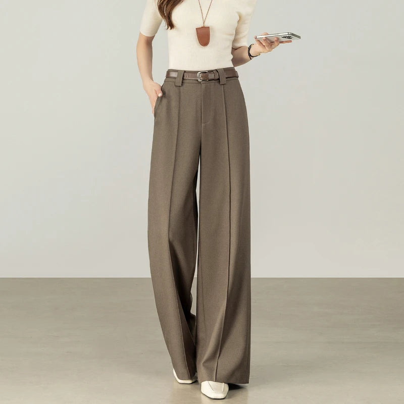 Center-Seam Straight-Leg Pants