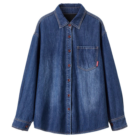Contrast-Stitch Button-Front Shirt