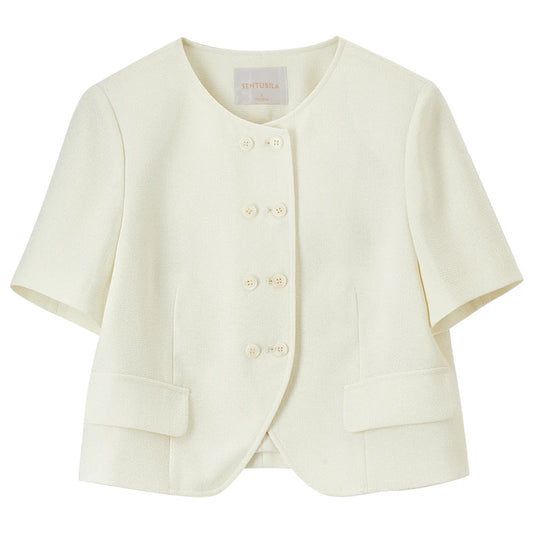 Double-Breasted Short-Sleeve Jacket
