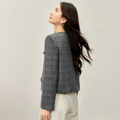 Checked Flap-Pocket Jacket